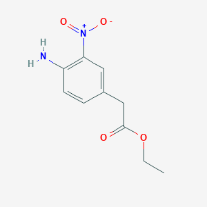 Chemical structure of Ethyl 2-(4-amino-3-nitrophenyl)acetate