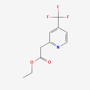Chemical structure of Ethyl 2-(4-(trifluoromethyl)pyridin-2-yl)acetate
