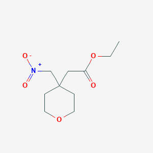 Chemical structure of Ethyl 2-(4-(Nitromethyl)Tetrahydro-2H-Pyran-4-Yl)Acetate