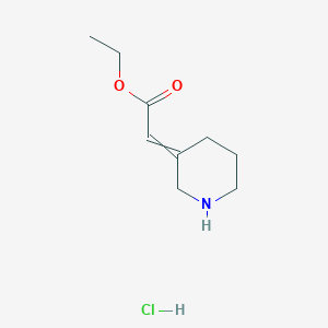 Chemical structure of Ethyl 2-(3-piperidinylidene)acetate hydrochloride