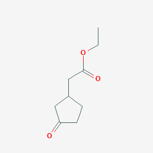 Chemical structure of Ethyl 2-(3-oxocyclopentyl)acetate