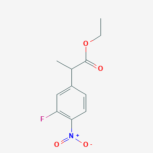 Chemical structure of Ethyl 2-(3-fluoro-4-nitrophenyl)propanoate