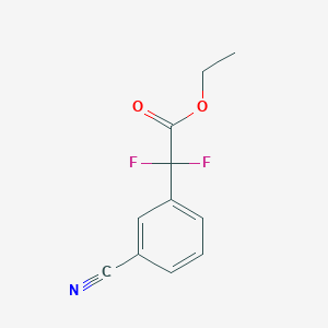 Chemical structure of ethyl 2-(3-cyanophenyl)-2,2-difluoroacetate