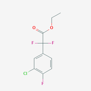 Chemical structure of ethyl 2-(3-chloro-4-fluorophenyl)-2,2-difluoroacetate