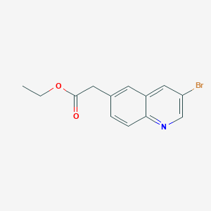 Chemical structure of Ethyl 2-(3-bromoquinolin-6-yl)acetate