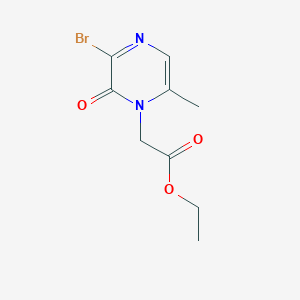 Chemical structure of Ethyl 2-(3-bromo-6-methyl-2-oxopyrazin-1(2H)-yl)acetate