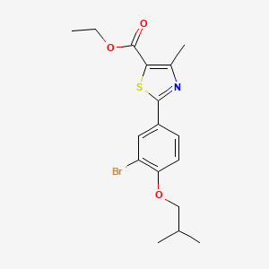 Chemical structure of Ethyl 2-(3-bromo-4-isobutoxyphenyl)- 4-methyl-5-thiazolecarboxylate