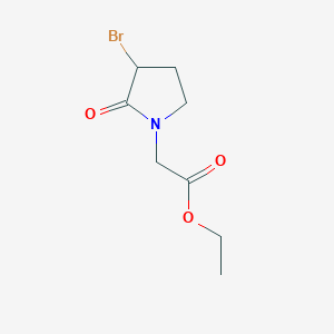 Chemical structure of Ethyl 2-(3-bromo-2-oxopyrrolidin-1-yl)acetate