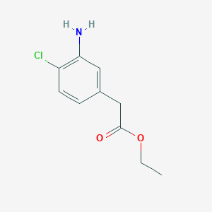 Chemical structure of Ethyl 2-(3-amino-4-chlorophenyl)acetate