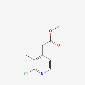 Chemical structure of Ethyl 2-(2-chloro-3-methylpyridin-4-yl)acetate