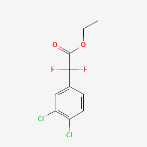 Chemical structure of ethyl 2-(2,6-dichlorophenyl)-2,2-difluoroacetate
