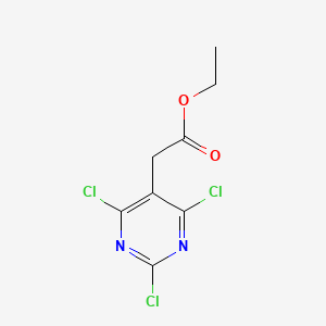 Chemical structure of Ethyl 2-(2,4,6-trichloropyrimidin-5-yl)acetate