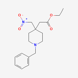 Chemical structure of Ethyl 2-(1-benzyl-4-(nitromethyl)piperidin-4-yl)acetate