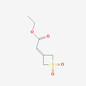 Chemical structure of Ethyl 2-(1,1-dioxidothietan-3-ylidene)acetate