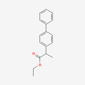 Chemical structure of ethyl 2-([1,1'-biphenyl]-4-yl)propanoate