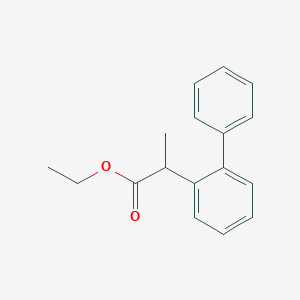 Chemical structure of ethyl 2-([1,1'-biphenyl]-2-yl)propanoate