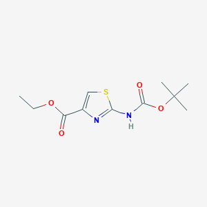 Chemical structure of Ethyl 2-((tert-butoxycarbonyl)amino)thiazole-4-carboxylate