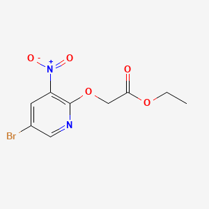 Chemical structure of Ethyl 2-((5-bromo-3-nitropyridin-2-yl)oxy)acetate
