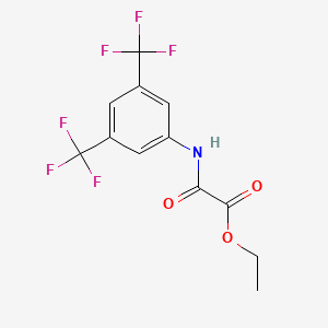 Chemical structure of Ethyl 2-[3,5-di(trifluoromethyl)anilino]-2-oxoacetate