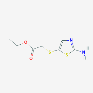 Chemical structure of Ethyl 2-(2-aminothiazol-5-ylthio)acetate
