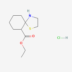Chemical structure of Ethyl 1-thia-4-azaspiro[4.5]decane-6-carboxylatehydrochloride