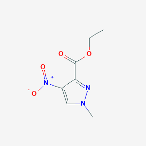 Chemical structure of Ethyl 1-methyl-4-nitro-1H-pyrazole-3-carboxylate