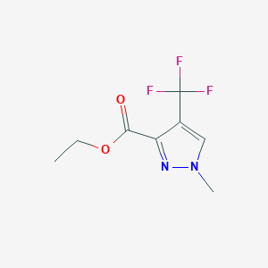 Chemical structure of Ethyl 1-methyl-4-(trifluoromethyl)-1H-pyrazole-3-carboxylate