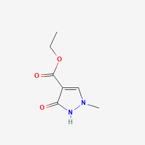 Chemical structure of Ethyl 1-methyl-3-oxo-2,3-dihydro-1H-pyrazole-4-carboxylate