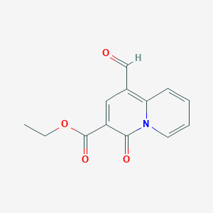 Chemical structure of Ethyl 1-formyl-4-oxo-4H-quinolizine-3-carboxylate