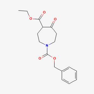 Chemical structure of Ethyl 1-Cbz-5-oxoazepane-4-carboxylate