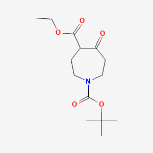 Chemical structure of Ethyl 1-Boc-5-oxoazepane-4-carboxylate