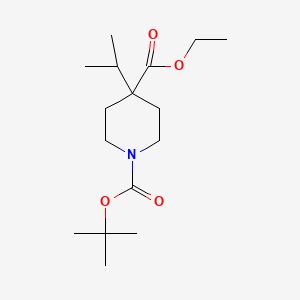 Chemical structure of Ethyl 1-Boc-4-isopropyl-4-piperidinecarboxylate