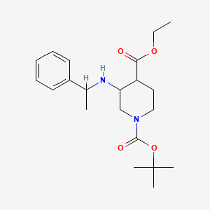 Chemical structure of Ethyl 1-Boc-3-(1-phenylethylamino)piperidine-4-carboxylate
