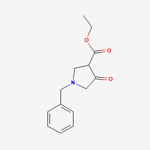 Chemical structure of Ethyl 1-benzyl-4-oxopyrrolidine-3-carboxylate