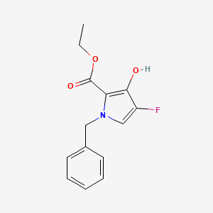 Chemical structure of Ethyl 1-benzyl-4-fluoro-3-hydroxy-1H-pyrrole-2-carboxylate