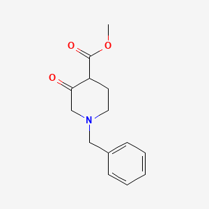 Chemical structure of ethyl 1-benzyl-3-oxopiperidine-4-carboxylate hydrochloride