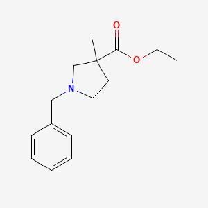Chemical structure of ethyl 1-benzyl-3-methylpyrrolidine-3-carboxylate