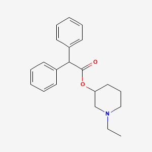 Chemical structure of ethyl 1-benzyl-3-(p-tolyl)pyrrolidine-3-carboxylate