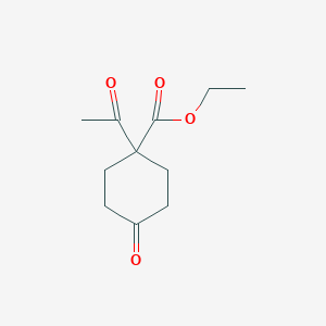 Chemical structure of Ethyl 1-acetyl-4-oxocyclohexanecarboxylate