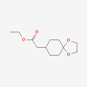 Chemical structure of ETHYL 1,4-DIOXASPIRO[4.5]DECANE-8-ACETATE