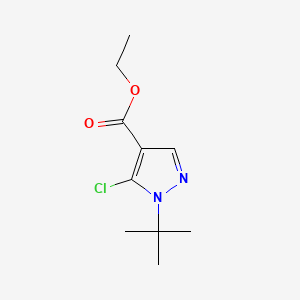 Chemical structure of ethyl 1-tert-butyl-5-chloro-1H-pyrazole-4-carboxylate