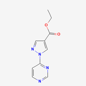 Chemical structure of Ethyl 1-(pyrimidin-4-yl)-1H-pyrazole-4-carboxylate