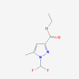 Chemical structure of Ethyl 1-(difluoromethyl)-5-methyl-1H-pyrazole-3-carboxylate