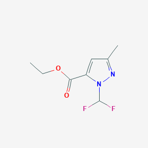Chemical structure of Ethyl 1-(difluoromethyl)-3-methyl-1H-pyrazole-5-carboxylate