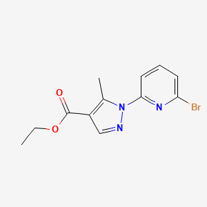 Chemical structure of Ethyl 1-(6-bromopyridin-2-yl)-5-methyl-1H-pyrazole-4-carboxylate