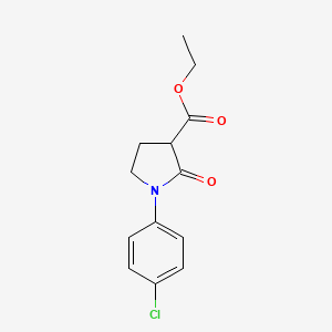 Chemical structure of Ethyl 1-(4-chlorophenyl)-2-oxopyrrolidine-3-carboxylate