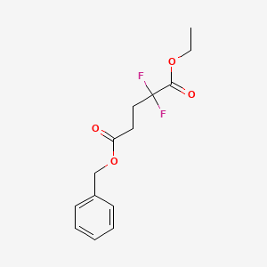 Chemical structure of ethyl 1-(2,6-dimethoxyphenyl)-2,2-difluorocyclopropane-1-carboxylate