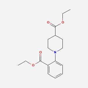 Chemical structure of Ethyl 1-(2-(ethoxycarbonyl)phenyl)piperidine-4-carboxylate