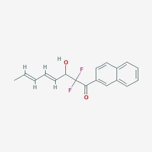 Chemical structure of ethyl 1-([1,1'-biphenyl]-4-yl)-2,2-difluorocyclopropane-1-carboxylate