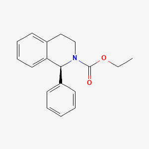 Chemical structure of Ethyl (S)-1-phenyl-1,2,3,4-tetrahydro-2-isoquinolinecarboxylate